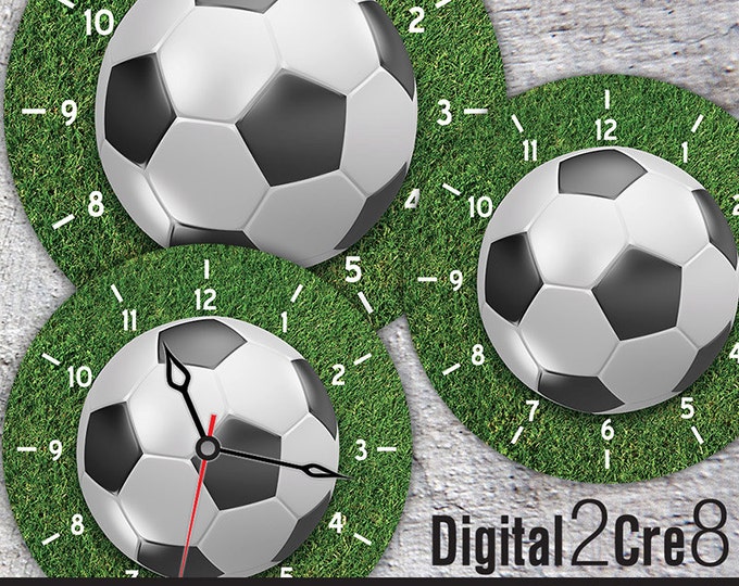 Football style Large Clock Face - 12" and 8" Digital Downloads - DIY - Printable Image - Iron On Transfer - Wall Decor - Crafts - jpg+pdf