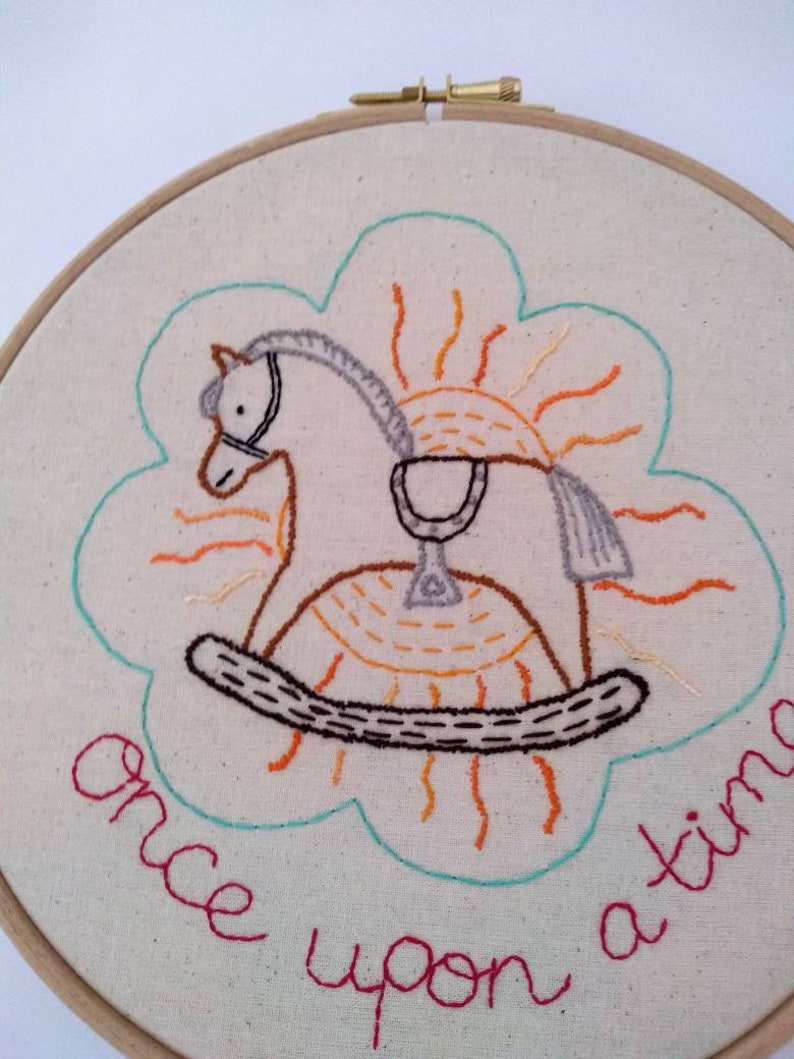 scripted wall decor children/'s art nursery room decoration. embroidered wall decor textile art embroidered children/'s hoop art