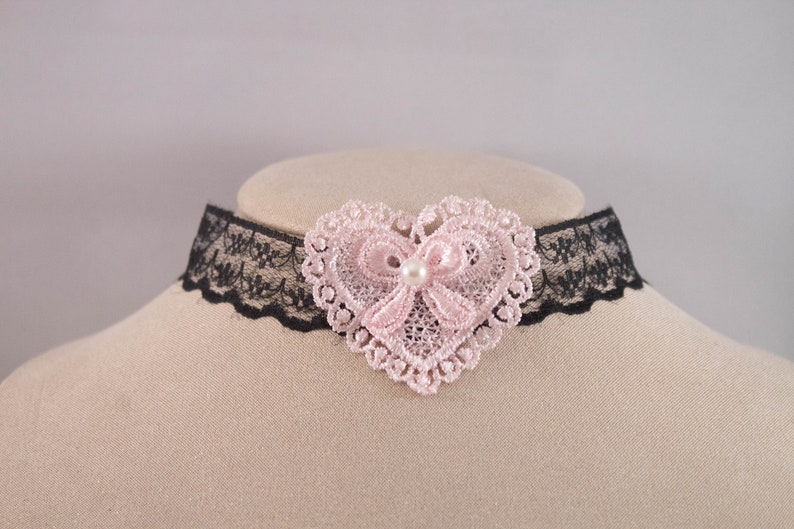 Lace Choker Necklace Black Lace Choker Pink Choker Boho Choker Thin Choker Goth Gothic Daddy/'s Girl Baby Doll Lolita Cute