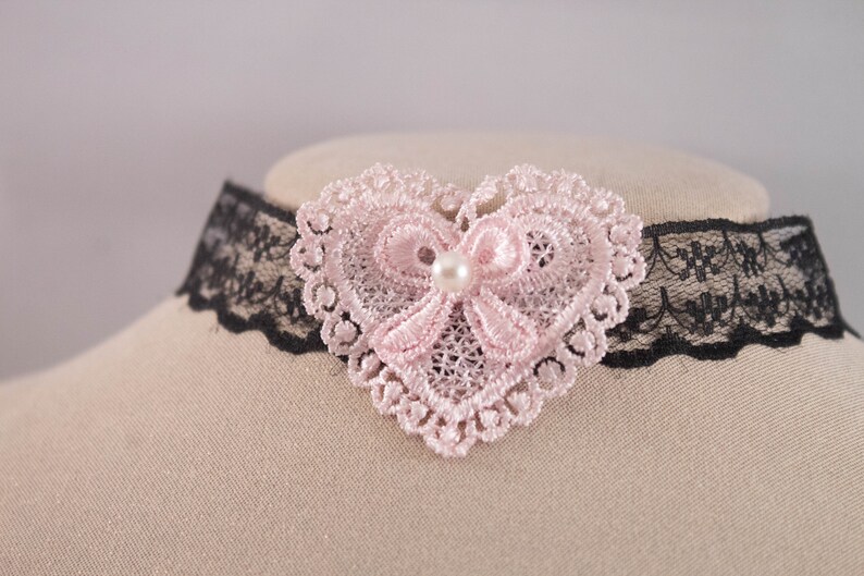 Lace Choker Necklace Black Lace Choker Pink Choker Boho Choker Thin Choker Goth Gothic Daddy/'s Girl Baby Doll Lolita Cute