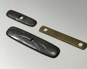 Japanese antique Tobacco pouch Toggles plates 3pcs. Kanagu Meiji Taisho period