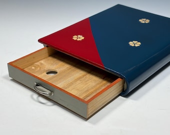 Japanese Vintage Wood Drawer Unique Book shape