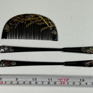 Kushi Kogai Kanzashi Japanese Antique hair accessories comb stick Raden