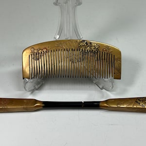 Kushi Kogai Kanzashi Japanese Antique hair accessories comb stick Makie in box