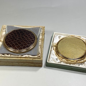 Specchio compatto per il trucco in polvere vintage giapponese, 2 set