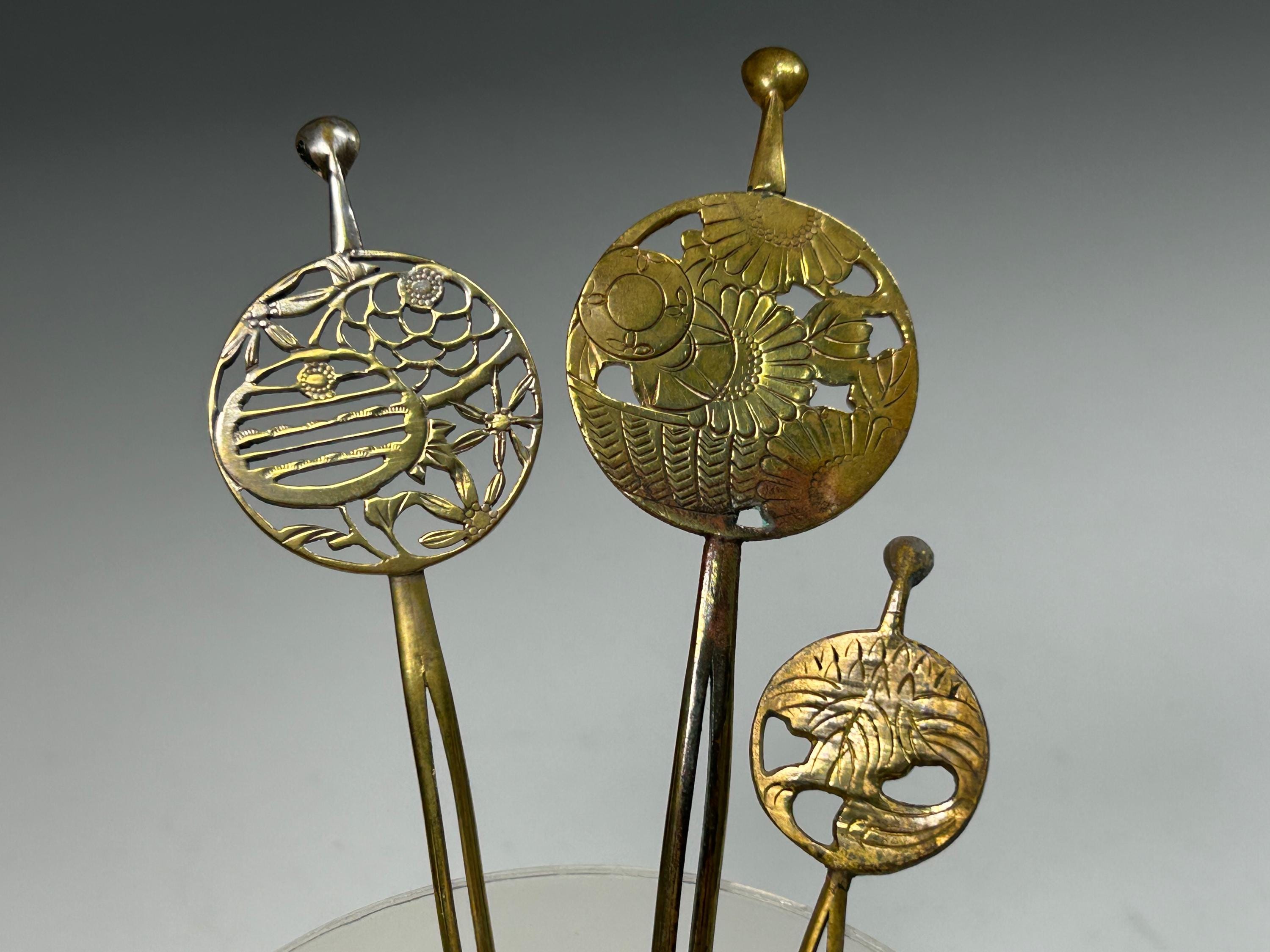 Kanzashi Japanese Antique Hairpin Accessory Openwork