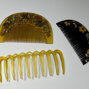 Kushi Kanzashi Japanese Vintage comb hair accessories Kushi 3x