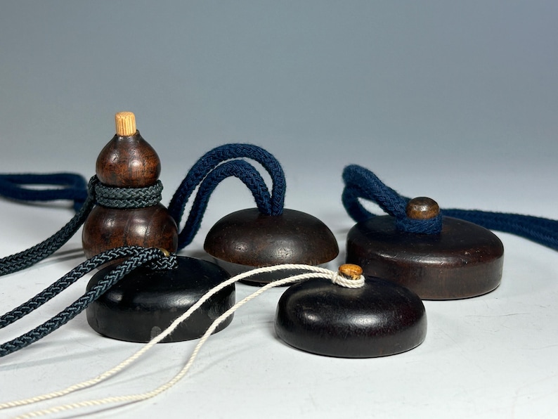 Netuke Netsuke Japanese Antique Wooden Kimono Accessories 5x - Etsy