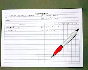 Fragrance Formulation Pad x 2 - landscape - Used by perfumers, creators, evaluators when evaluating notes