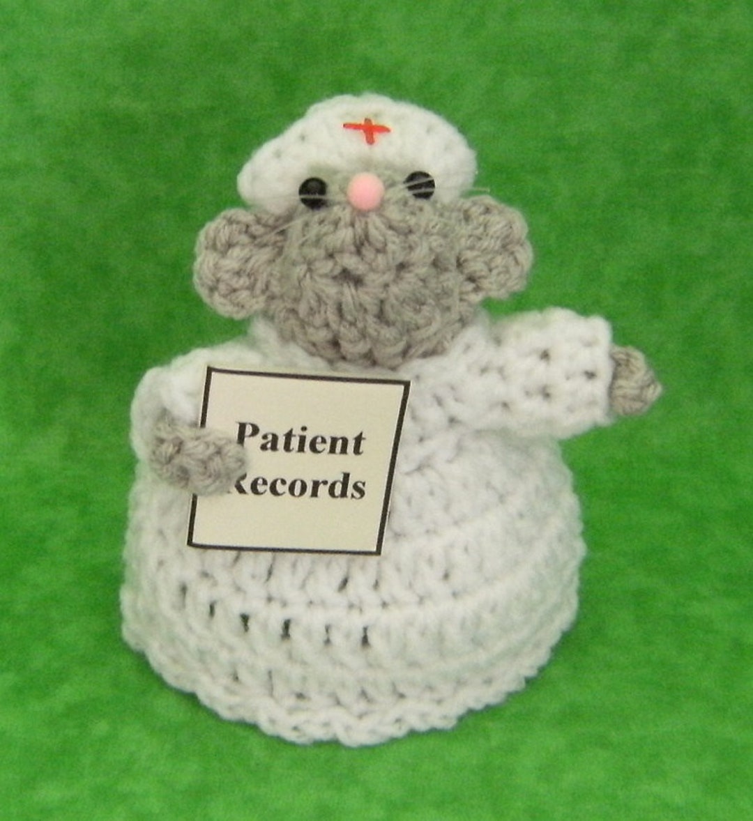 Crochet Nurse Mouse, Teacher Gift, Party Favor, Package Deocration