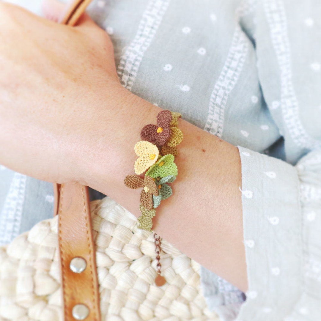 Turkish OYA Needle Lace Bracelet FESTIVAL Brown/ Necklace for Etsy