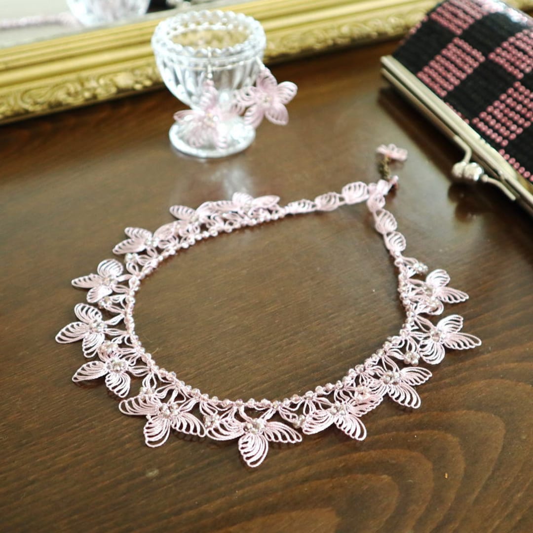 3colors/turkish OYA Needle Lace Necklace STELLA / Necklace for Etsy