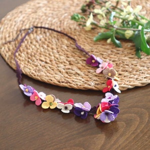 Turkish OYA Neadle Lace Necklace FESTIVAL Purple Mix / Necklace For Her Gift For Women Fashion Accessories