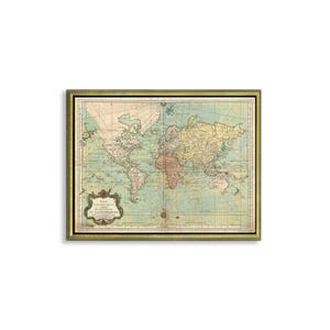 Poster tela o quadro su tela con cornice Jacques Nicolas Bellin Essay d'une Carte reduite du Globe Terrestre, 1778