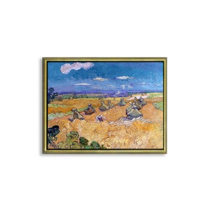 Canvas poster or framed canvas painting Vincent van Gogh Wheat Fields with Reaper, Auvers