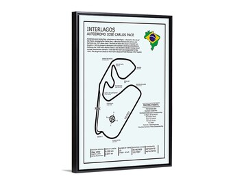 Canvas poster or framed canvas painting Interlagos Circuit BL