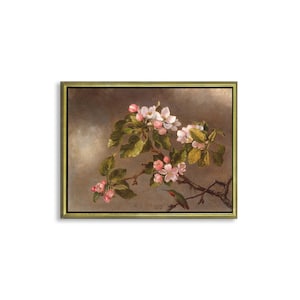 Poster tela o quadro su tela con cornice Martin Johnson Heade Hummingbird and Apple Blossoms