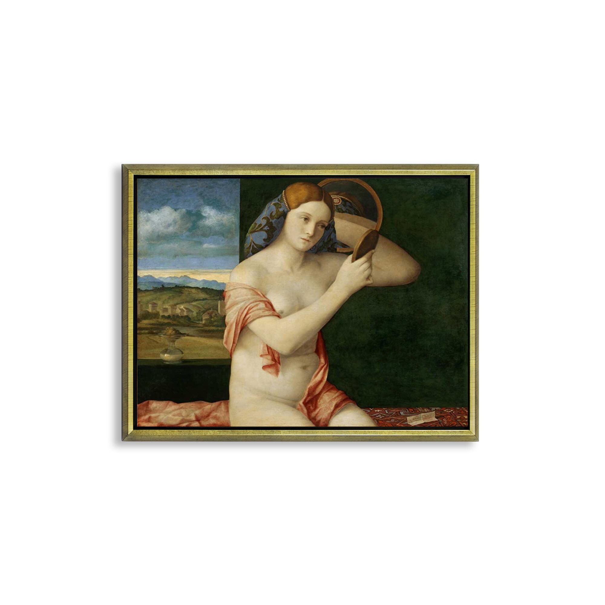 Canvas poster or framed canvas painting Giovanni Bellini Young woman in the mirror