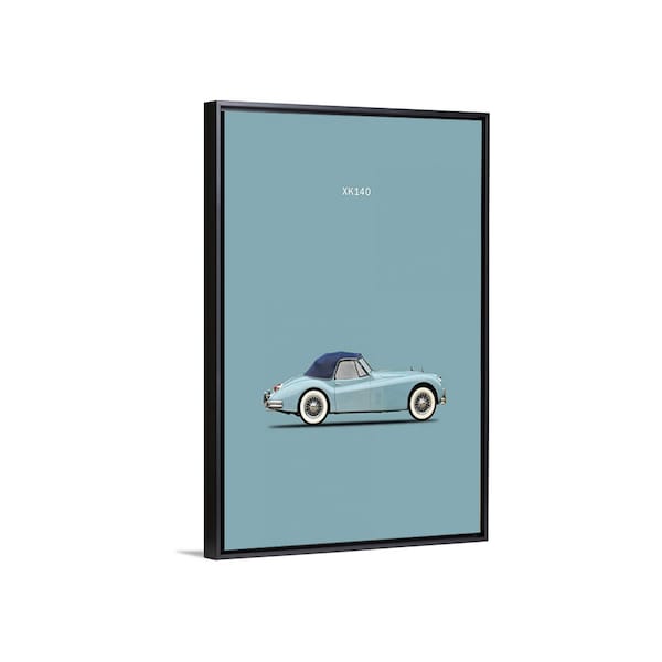 Poster tela o quadro su tela con cornice Mark Rogan Jaguar XK140 Blue