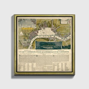Leinwandposter oder gerahmtes Leinwandgemälde Anonymous Map of London, 1666