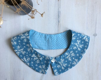 Detachable collar in cotton | Peter pan collar | Reversible collar