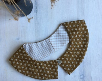 Detachable collar in cotton | Peter pan collar | Reversible collar