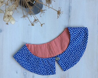 Detachable collar in cotton | Peter pan collar | Reversible collar