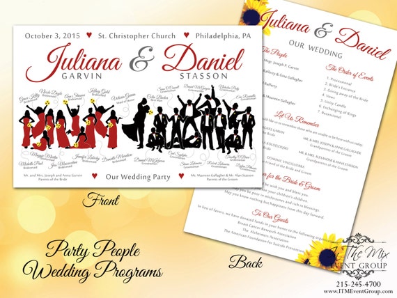 Party People Wedding Programs Etsy