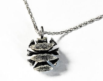 Collar de piña de plata de ley: colgante inspirado en la naturaleza