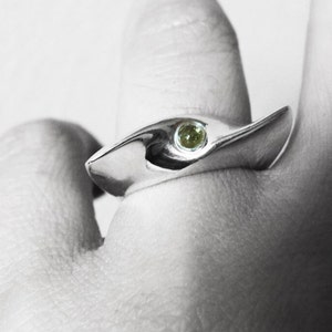 Birthstone Ring, Peridot jewelry, Gemstone Ring, silver ring, gemstone ring, unique silver ring, peridot ring, August birthstone,CUSTOM ring image 7