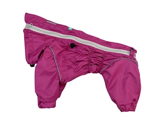 A33/ Light Mesh lining - Waterproof Dog Raincoat Pink - MEMBRANE Fabric - Body Suit - Dog Coat - Dog Clothing - Pet ClothesBark&Go
