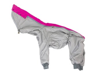 E52/ Female/ Warm Fleece lining - Waterproof Dog Raincoat for HOUNDS - Body Suit - Dog Coat - Dog Clothing - Pet Clothes - Bark&Go