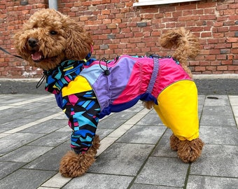 Dog Raincoat Vintage - Full Body Suit - Dog Coat - Dog Clothing - Pet Clothes - Available to Any Breed