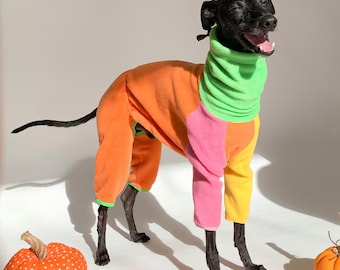 Fleece Dog Jumpsuit: Greyhound, Whippet, Italian Greyhound Pajamas