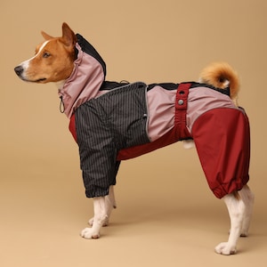 Waterproof Dog Raincoat Tartan and Strips  All Breeds - Dog Raincoat -  Dog FullBody Suit - Dog Coat - Dog Clothing - Bark&Go