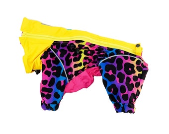 Dog Raincoat Pink Leopard - Full Body Suit - Dog Coat - Dog Clothing - Pet Clothes - Available to Any BreedBark&Go