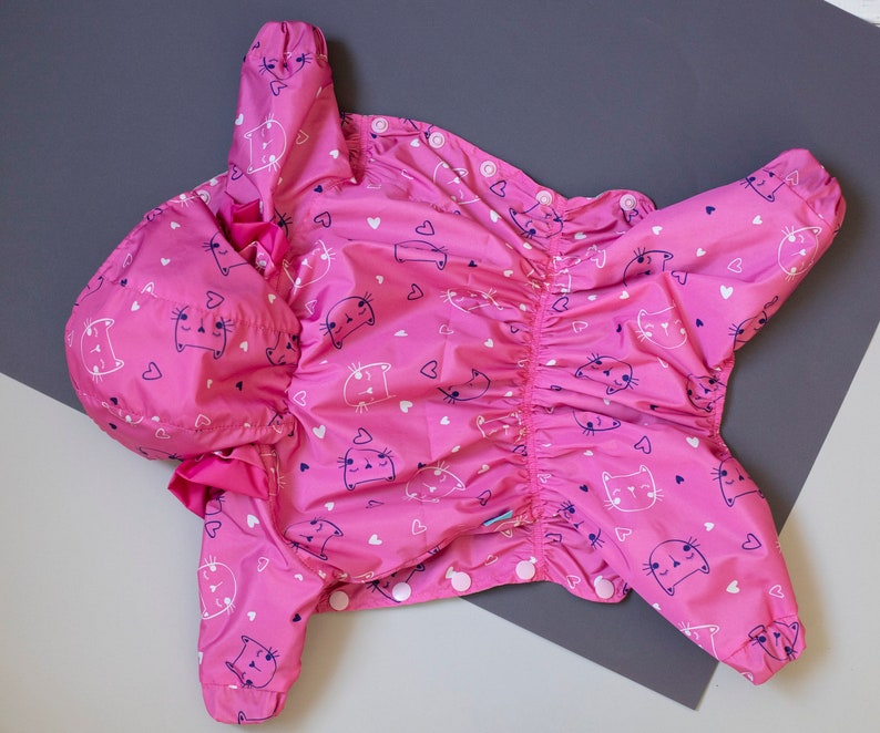 Dog Coat Water Resistant Custom Made Full Body Suit Any size Kitty Dog Raincoat Dog Clothing Pet Clothes