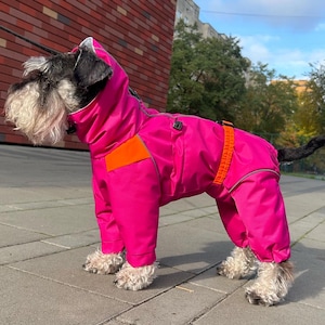 Dog Raincoat Perfect Match Pink for All Breeds – Waterproof MEMBRANE Fabric – Dog Bodysuit – Dog Coat – Pet Clothes –Dog Clothing by Bark&Go