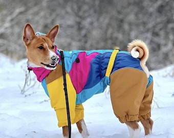 Waterproof Dog Raincoat: Windproof Fleece Lined Bodysuit with Reflective Tape
