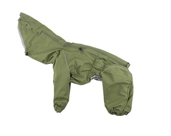 E65/ Female / Mesh lining - Waterpoof Dog Raincoat for HOUNDS - MEMBRANE Fabric - Body Suit - Dog Coat - Dog Clothing - Pet ClothesBark&Go