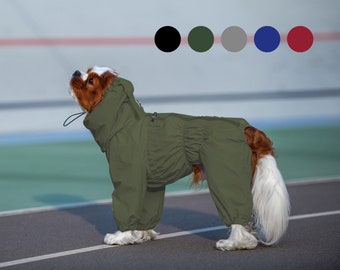 Spaniel Waterproof Dog Raincoat Plain Color - MEMBRANE - Full Body Suit - Dog Coat - Dog Clothing - Pet Clothes - Custom OrderBark&Go