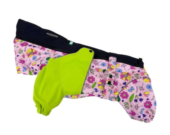Waterproof Dog Raincoat for All Breeds and Sizes "Flower Power "