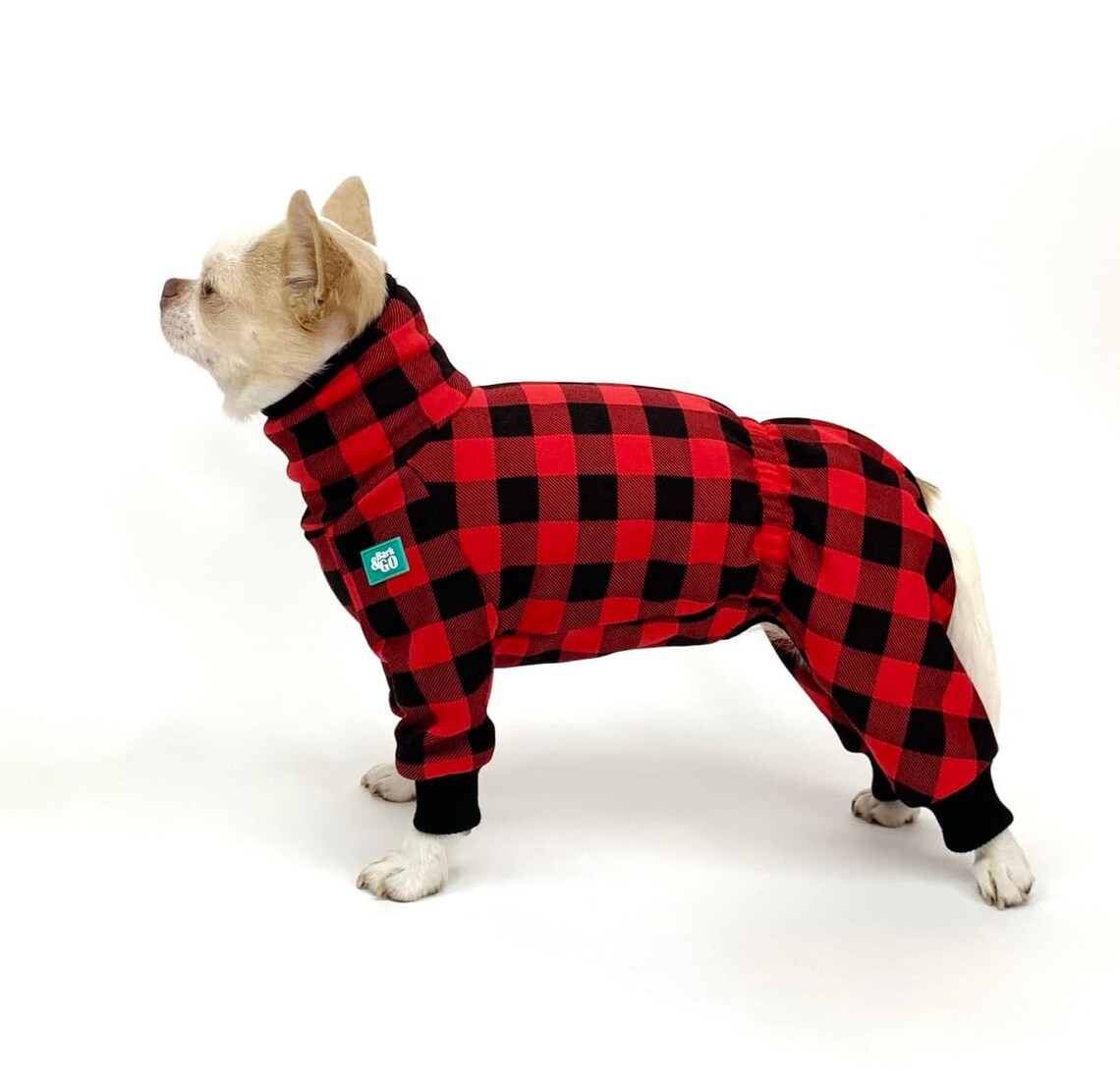 Tartan Dog Overall Dog pajamas Dog Full Body Suit Etsy