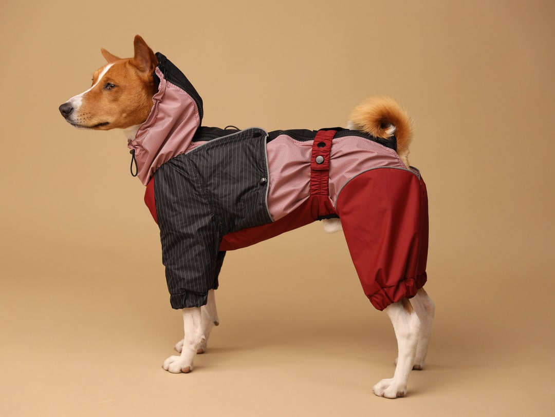 Waterproof Dog Raincoat Tartan and Strips All Breeds Dog Etsy