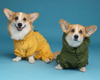 Waterproof Corgi Raincoat – Membrane Fabric, Belly Protection