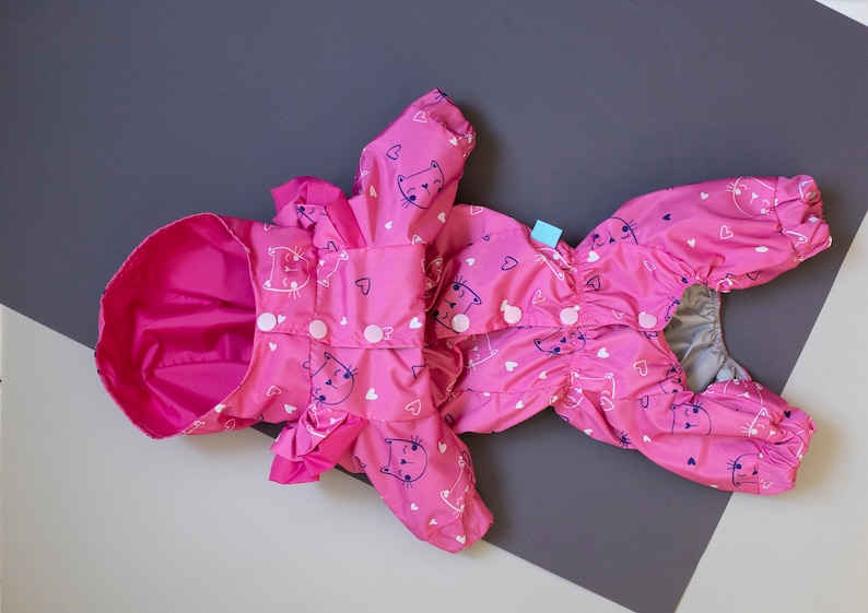 Dog Coat Water Resistant Custom Made Full Body Suit Any size Kitty Dog Raincoat Dog Clothing Pet Clothes