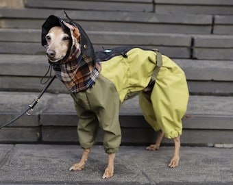 Italian Greyhound Raincoat – Waterproof Fleece Dog Bodysuit