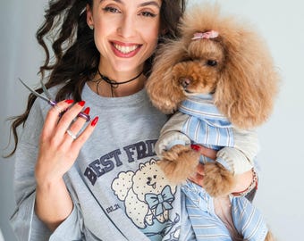 Matching Dog and Owner Outfit, Dog Mom Gift, Best Friends Club Tee and Dog Sun Suit, Dog and Me Set for Any Breed, Dog Lover Gift
