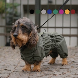 Dachshund Corgi Waterpoof Dog Raincoat MEMBRANE Fabric FLEECE or Mesh lining Bark&Go Dog Coat Dog Clothing Pet Clothes image 1