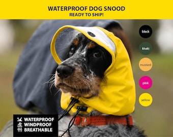 Waterproof Dog Snood with Visor | Rain Protection Hat for Spaniels & Long-Eared Dogs
